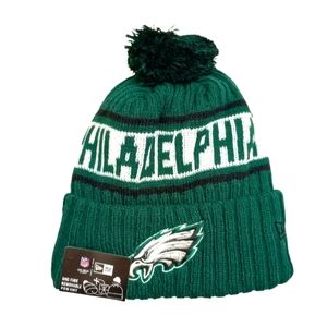 New Era Philadelphia Eagles NFL Football Warm Knit Beanie W/ Removable Pom Hat